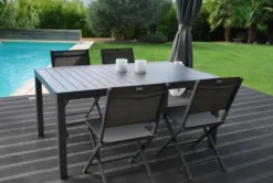 Chaise pliante en aluminium, couleur anthracite - CREADOR Censo