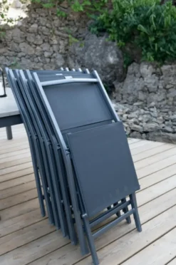 Chaise pliante en aluminium, couleur anthracite - CREADOR Censo