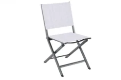 Chaise pliante gris clair chiné, aluminium, CREADOR Censo