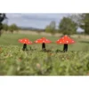 Champignons peints rouge/blanc à planter en métal recyclé Chouette & Co - Les 3 pièces