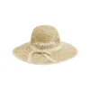Chapeau de paille beige à ruban vert Instant Nature Brigitte