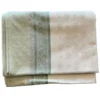 Chemin de table en coton vert sauge, beige et bleu Olea - 50 x 150 cm