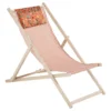 Chilienne amovible Victorine avec tétière coloris orange en coton - 127 x 56 x 3,5 cm