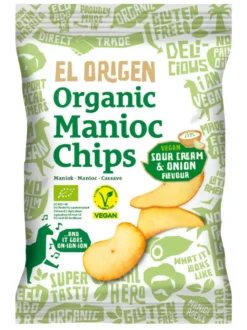Chips manioc aux oignons bio El Origen - 80 g