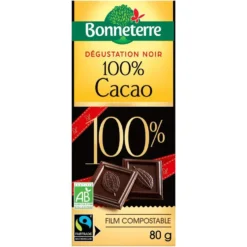 Chocolat Dégustation noir 100 % en tablette de 80 g