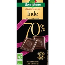 Chocolat Dégustation noir Inde 70% en tablette de 80 g