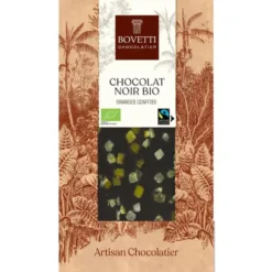 Chocolat noir bio aux oranges confites - tablette de 100 g