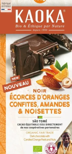 Chocolat noir 66% fruit sec bio Kaoka - 180 g