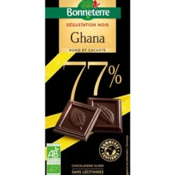 Chocolat origine Ghana 77% 80g