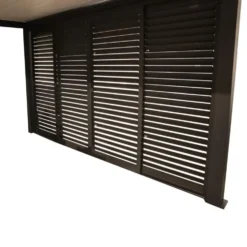 Claustra coulissant pour pergola autoportée coloris gris en aluminium - 3 m