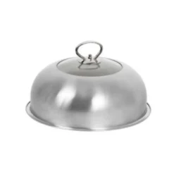 Cloche pour barbecue en inox et en verre – Ø 27 cm