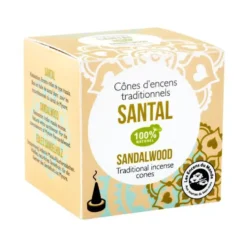 Cônes d’encens traditionnels parfum Santal - la boîte de 15