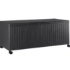 Coffre de rangement anthracite en aluminium et acier Bizzotto Ocean grand modèle - 182 x 89 x 70 cm