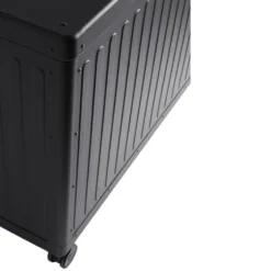 Coffre de rangement anthracite en aluminium et acier Bizzotto Ocean grand modèle - 182 x 89 x 70 cm