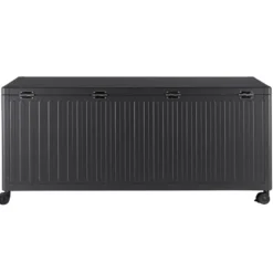 Coffre de rangement anthracite en aluminium et acier Bizzotto Ocean grand modèle - 182 x 89 x 70 cm