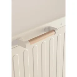 Coffre de rangement beige soie en aluminium et acier Bizzotto Ocean grand modèle - 182 x 89 x 70 cm