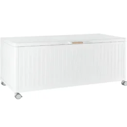 Coffre de rangement blanc en aluminium et acier Bizzotto Ocean grand modèle - 182 x 89 x 70 cm