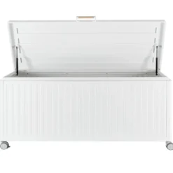 Coffre de rangement blanc en aluminium et acier Bizzotto Ocean grand modèle - 182 x 89 x 70 cm