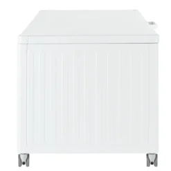 Coffre de rangement blanc en aluminium et acier Bizzotto Ocean grand modèle - 182 x 89 x 70 cm