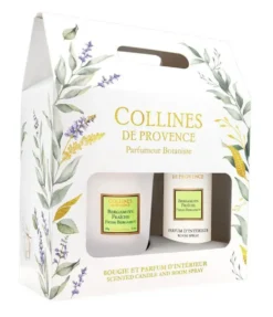 Coffret bougie et parfum intérieur senteur bergamote fraîche Collines de Provence - 180 g + 100 ml
