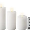 Coffret de 3 bougies blanches à LED fixe - les 3 pièces