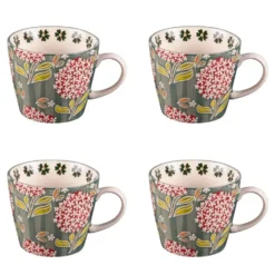 Coffret de 4 tasses Cottage coloris multicolore - 8 cm