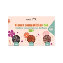 Coffret 3 fleurs comestibles bio Terre d’Oc