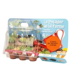 Coffret jardinage enfant "Le potager de la ferme" orange