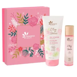 Coffret parfum et gel douche bio rose et jasmin Fleurance Nature Eau des délices - 250 ml