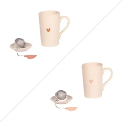 Coffret tisanière infuseur en grès beige Sangam - 40 cl