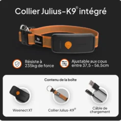Collier GPS pour chien coloris orange Weenect XT