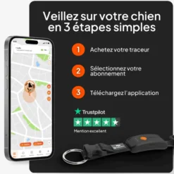 Collier GPS pour chien coloris noir Weenect XT