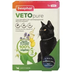 Collier pour chat réfléchissant insectifuge Beaphar Vetopure
