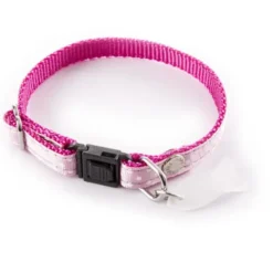 Collier pour chat rose à pois blancs