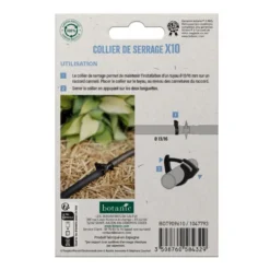 10 colliers de serrage pour tuyau Ø 13/16 mm botanic® - Arrosage goutte à goutte