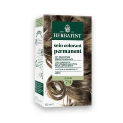 Coloration permanente pour cheveux blond 7N aux extraits végétaux biologiques vegan Herbatint - 170 ml