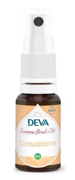 Complément alimentaire composé floral consolations bio Deva - spray 15 ml