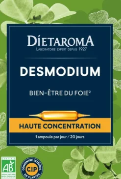 Complément alimentaire desmodium CIP bio Dietaroma bien-être du foie - 20 ampoules x 10 ml