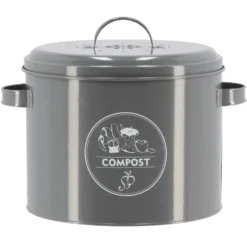 Composteur en acier au carbone coloris anthracite - 27 x 23,2 x 21,3 cm