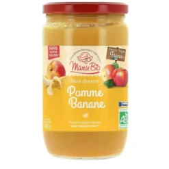 Compote bio pommes bananes sans sucres ajoutés - 680 g