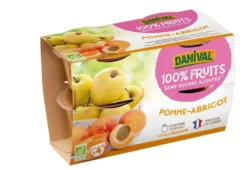4 compotes de pommes et d'abricots Danival - 4 x 100 g