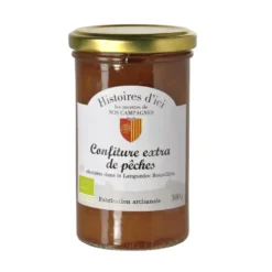 Confiture de pêches bio du Languedoc Roussillon Histoire d'ici 300 g