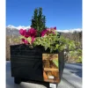 Contenant carré coloris noir en bois certifié FSC® - 36 x 36 x 28,5 cm