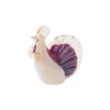 Coq décoratif en verre sulfure blanc et rouge Max - 13 x 5,5 x 13 cm