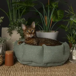 Corbeille pour chat en tissu beige Scruffs Eco Eden - 45 cm