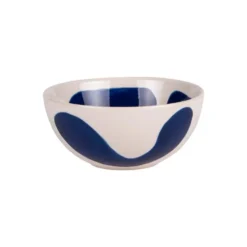 Coupelle en grès beige et bleue Lulli - Ø 12 cm