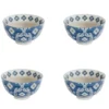 Coupelles en grès bleu peintes à la main Coffret Almada - 4 x Ø 11 cm