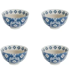Coupelles en grès bleu peintes à la main Coffret Almada - 4 x Ø 11 cm