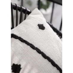 Coussin avec visage en coton blanc 45x45 cm