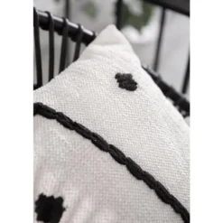 Coussin avec visage en coton blanc 45x45 cm